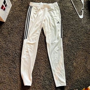 Adidas white joggers